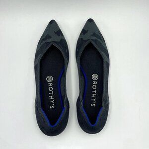 Rothy’s The Point Gray Camo Camouflage Retired Pointed Flats Shoes Size 9.5